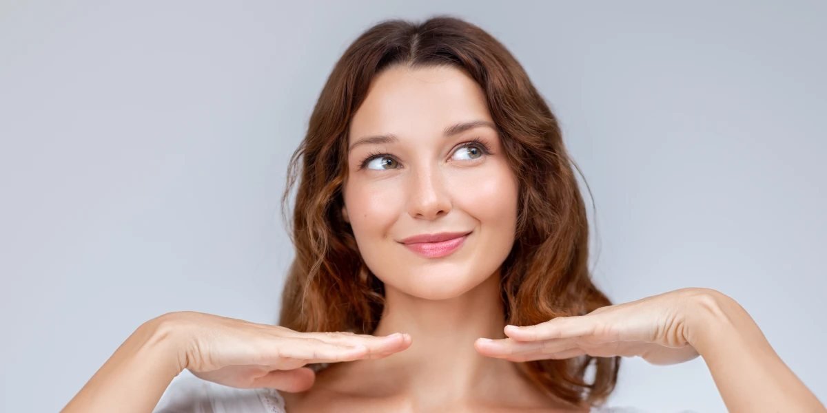 Woman with smooth, natural-looking skin