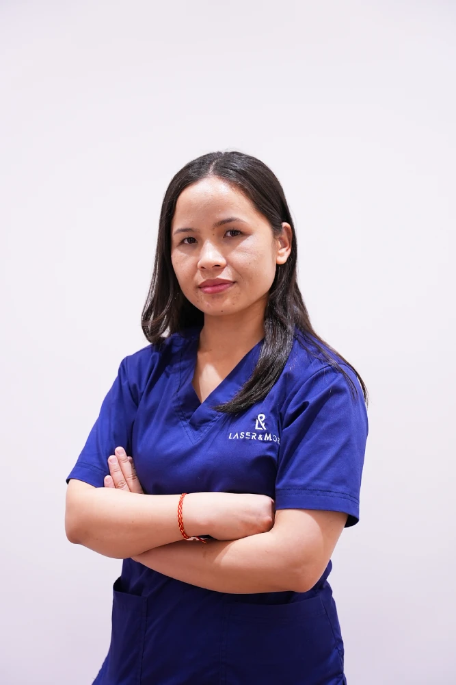 Pramila Rai, nurse and laser specialist, who advises clients on laser hair removal aftercare in Dubai